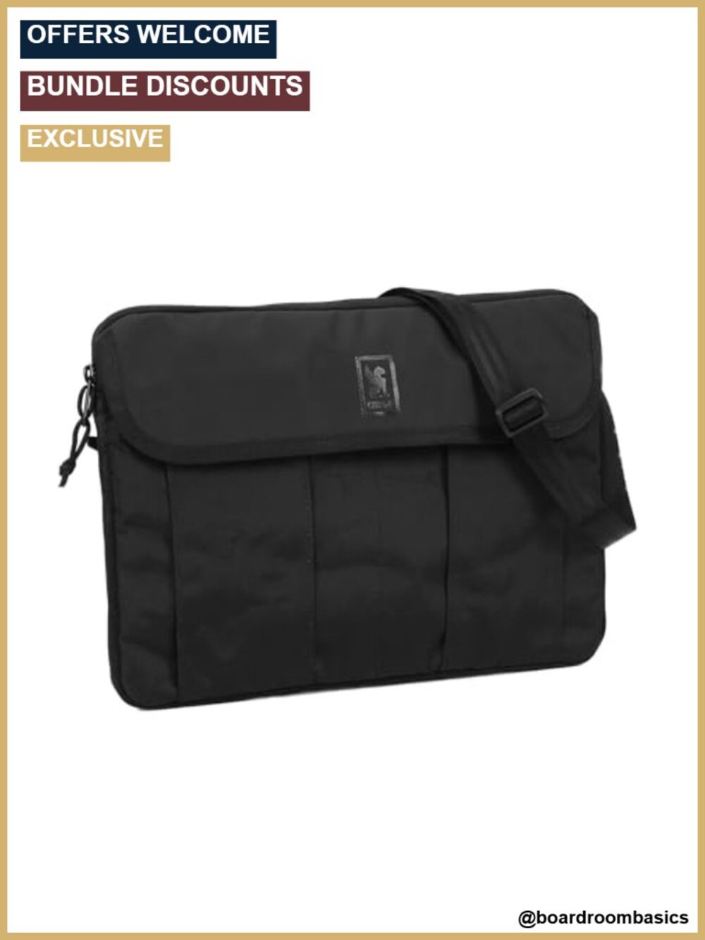 Chrome Weather-Resistant Laptop Sleeve 14" with Strap Pockets